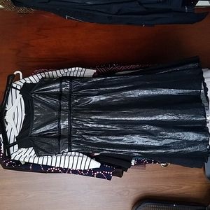 RARE, Metallic black stunning silk dress by Calvin Klein, EUC like New size 4